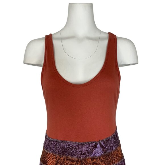 Anthropologie Colima Maxi Dress MP Petite Sleeveless Tiered Colorblock Fall - Picture 5 of 12